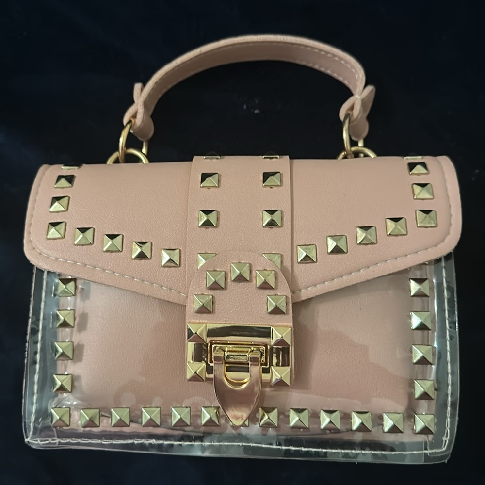BEAUTIFUL STUDDED PINK CROSSBODY BAG